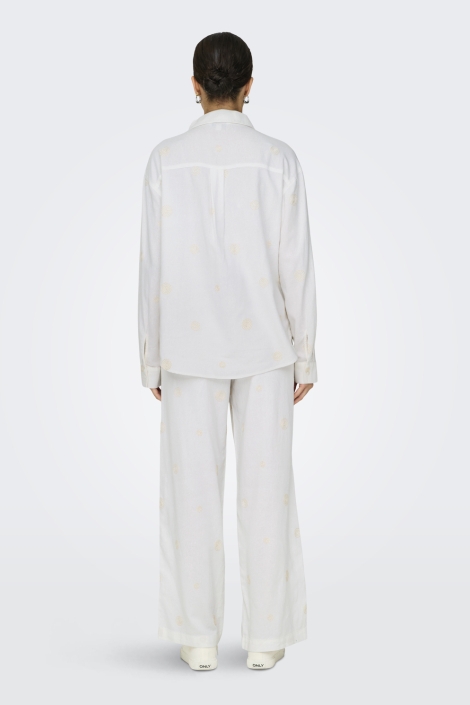 Only onlcaro l/s linen bl emb shirt cc p